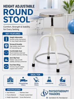 Height-Adjustable Revolving Medical Stool (Revolving Doctor/Rehab Stool) view 2