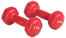Vinyl Coated Anti-Roll Hexagonal Dumbbell Set (3 KG Pair) view 1