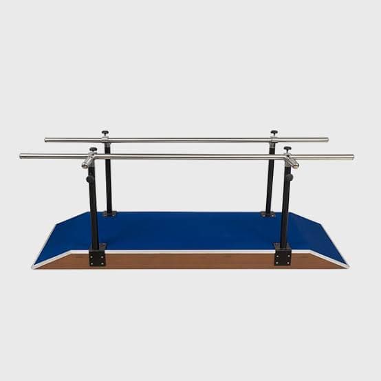 Height and Width Adjustable Gait Training Parallel Bars with Wooden Platform Base (8 Feet)