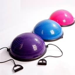 Half-Dome Inflatable Balance Trainer Ball with Resistance Bands (Bosu Style Balance Dome) view 3