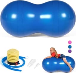 Premium Anti-Burst Peanut Exercise Ball with Foot Pump – Ergonomic Therapy & Birthing Ball for Kids, Adults, and Physiotherapy view 1