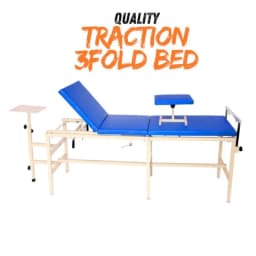 New Traction 3 Fold Bed for Traction Machine Physiotherapy Equipment Cervical and Back Pain Traction Usage Pain Relief Device Color – Blue, Size – Standard, Weight – 34kg view 1