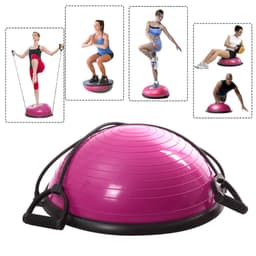 Half-Dome Inflatable Balance Trainer Ball with Resistance Bands (Bosu Style Balance Dome) view 2