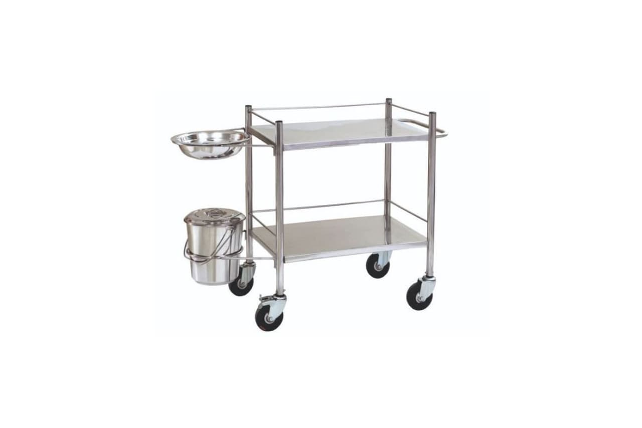Stainless Steel Dressing Trolley with Wheels | Hospital Dressing Trolley in Nepal