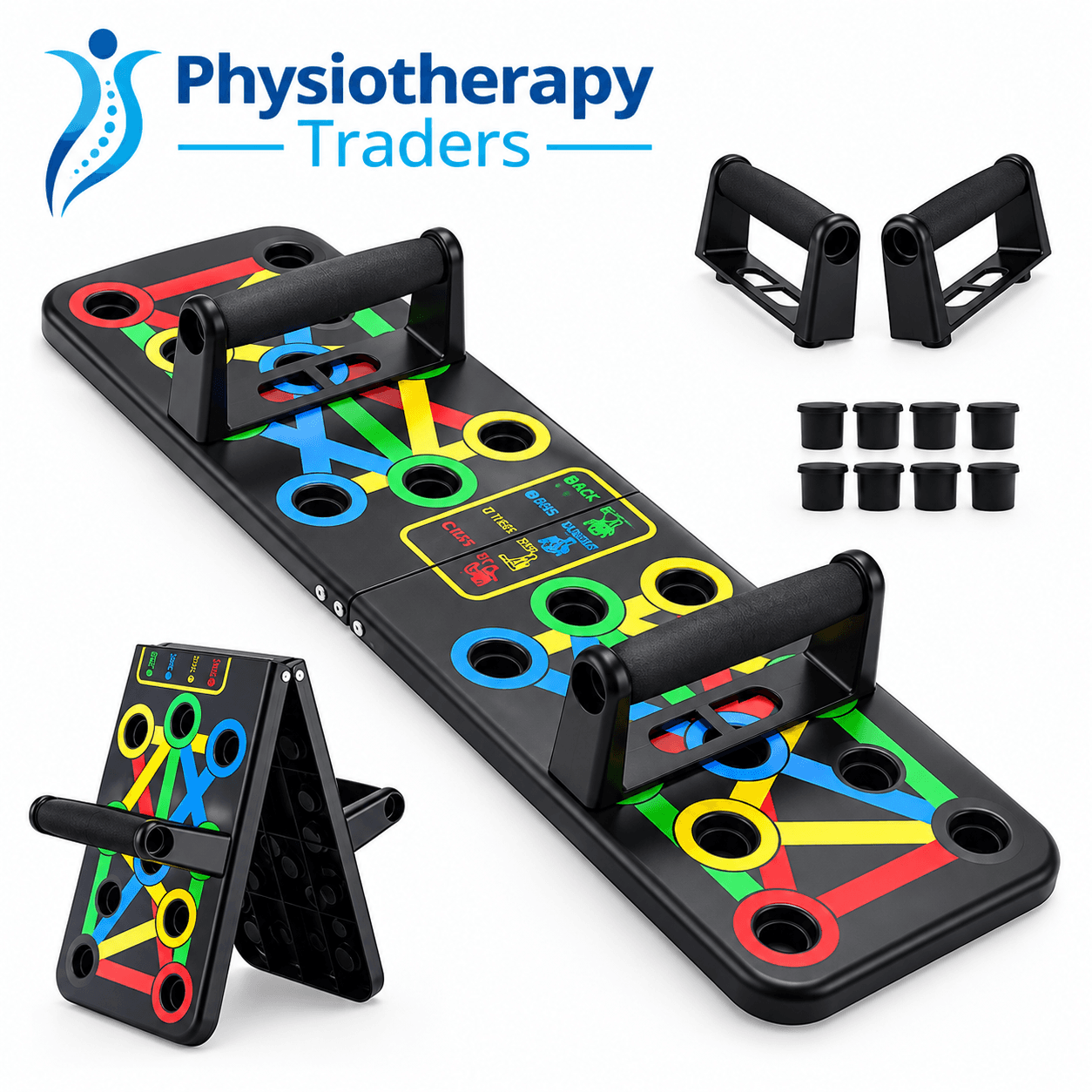 Color-Coded Multi-Position Foldable Push-Up Board Set